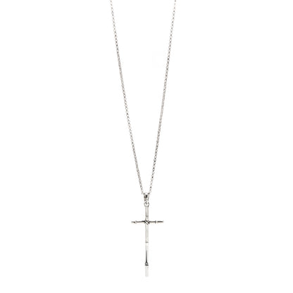 John Hardy Sterling Silver Bamboo Cross Pendant Necklace 1 of 6