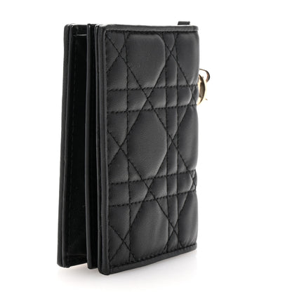 Christian Dior Lambskin Cannage Small Lady Dior Flap Card Holder Black 3 of 7