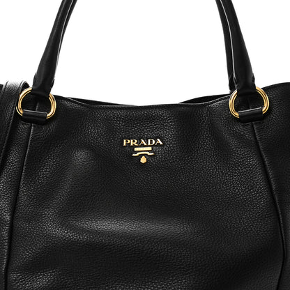 Prada Vitello Daino Shoulder Bag Black 7 of 9