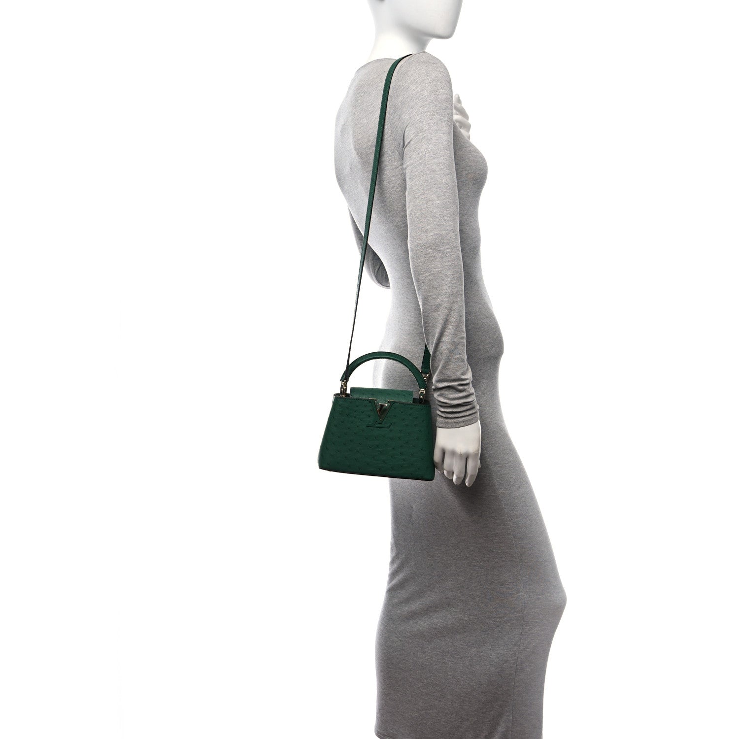 Louis Vuitton Ostrich Capucines Mini Mint 2 of 10