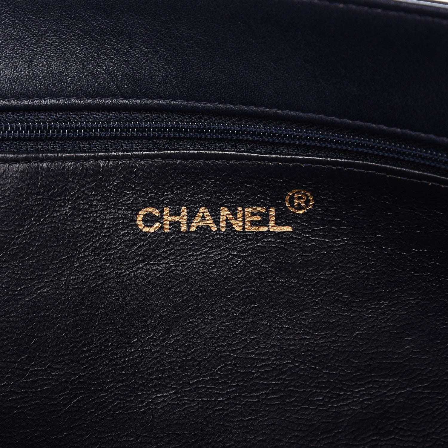 Chanel Lambskin CC Tote Navy 6 of 12