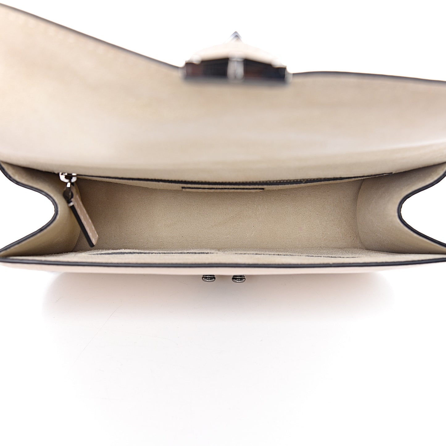 Craquele Calfskin Medium Glam Lock Rockstud Flap Light Ivory