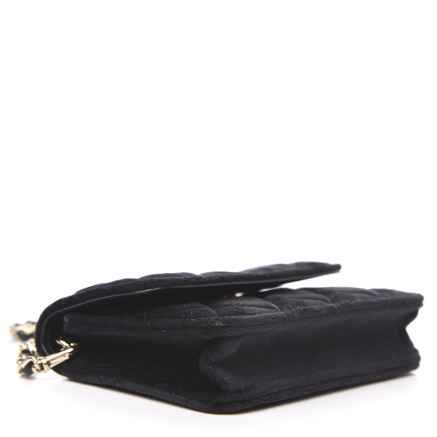 Chanel Velvet Quilted Pearl Crush Flap With Chain Black 4 of 11