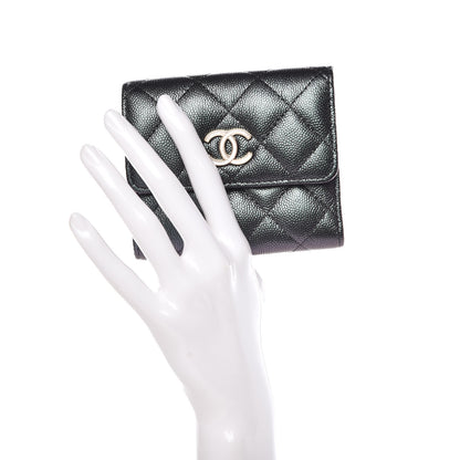 Chanel Iridescent Caviar Quilted Small Flap Wallet Black 2 of 8