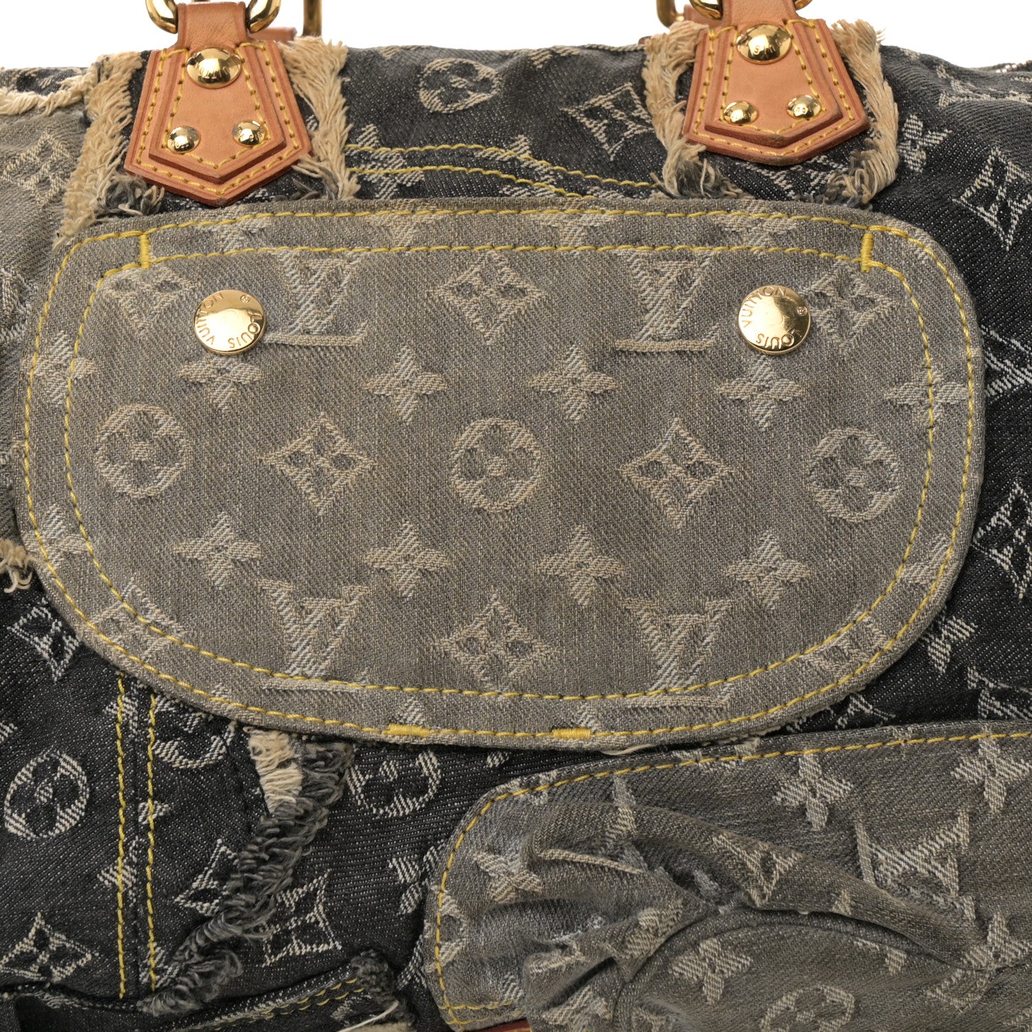 Louis Vuitton Denim Patchwork Speedy 30 Grey 8 of 16