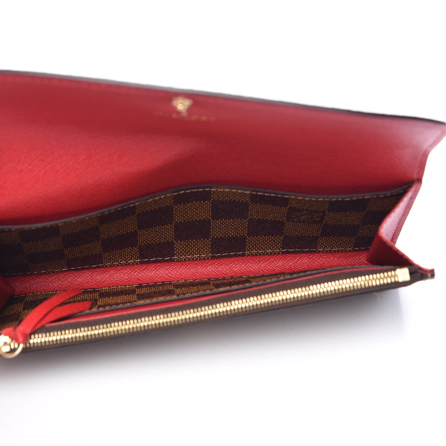 Damier Ebene Emilie Wallet Red