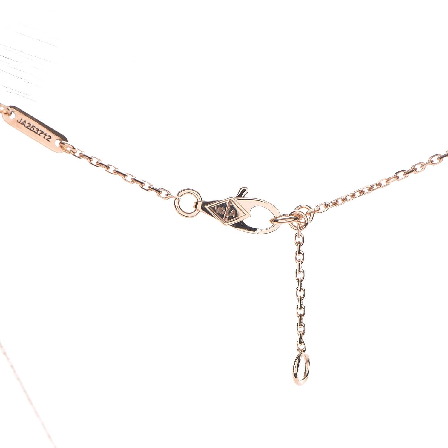 Van Cleef & Arpels 18K Rose Gold Carnelian Sweet Alhambra Pendant Necklace 4 of 7