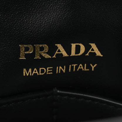 Prada Vitello Triangle Stitched Shopping Tote Black 6 of 10