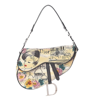 Christian Dior Canvas Paris 50s Saddle Bag Multicolor 1 of 13