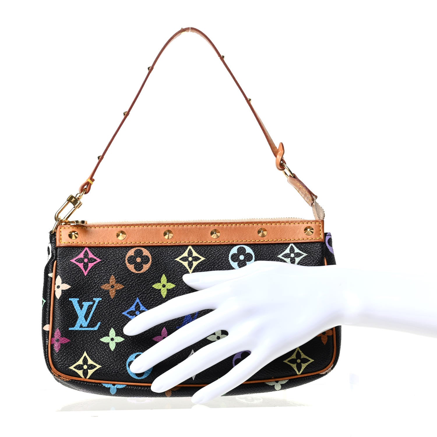 Louis Vuitton Monogram Multicolor Pochette Accessories Black 2 of 10