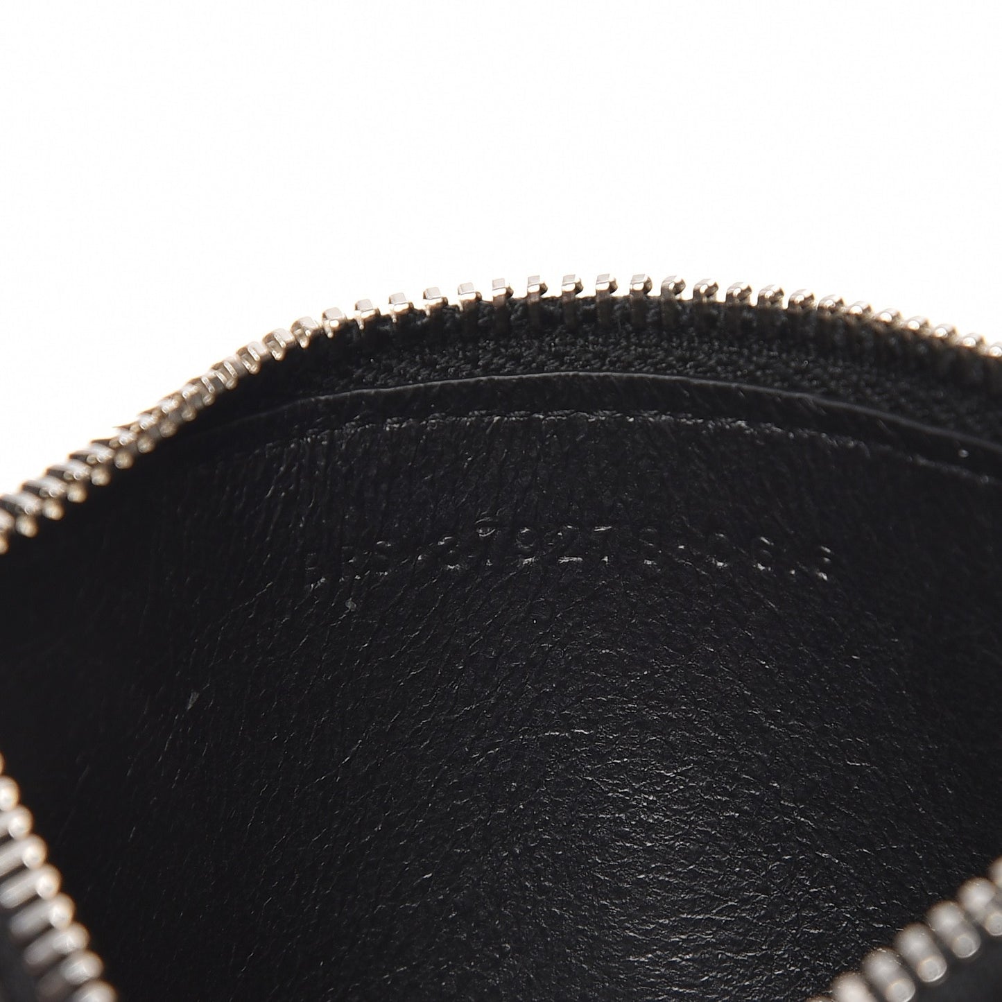 Grained Calfskin 5 Fragments Zip Pouch Card Holder Black