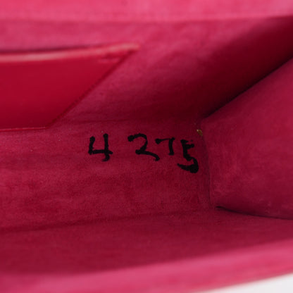 Saint Laurent Textured Patent Medium Classic Monogram Clutch Fuchsia 10 of 11