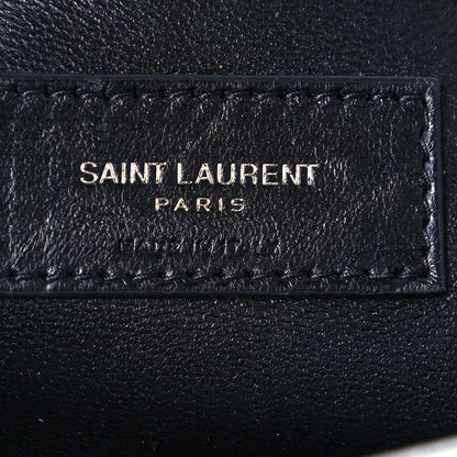 Saint Laurent Metallic Lambskin Quilted Sade Puffer Envelope Clutch Argento 6 of 13