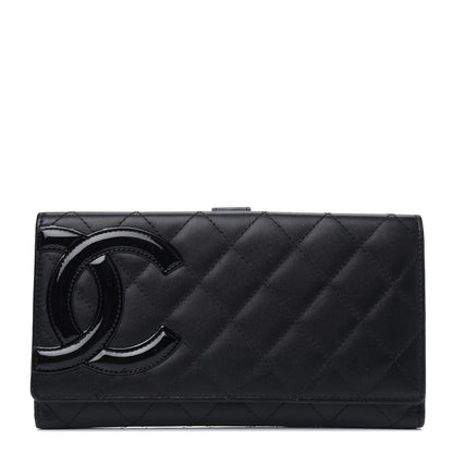 Chanel Calfskin Quilted Cambon Gusset Flap Wallet Black 1 of 5