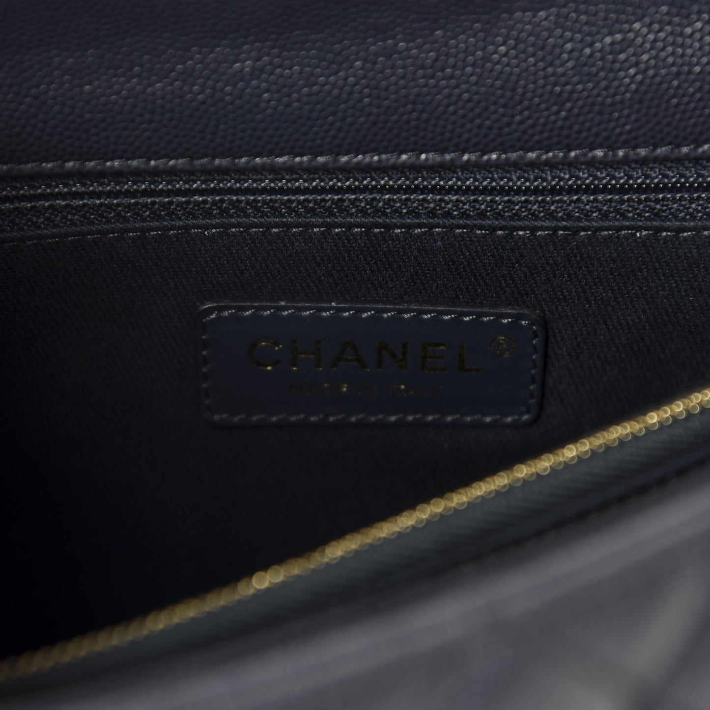 Caviar Quilted Small Coco Handle Flap Navy
