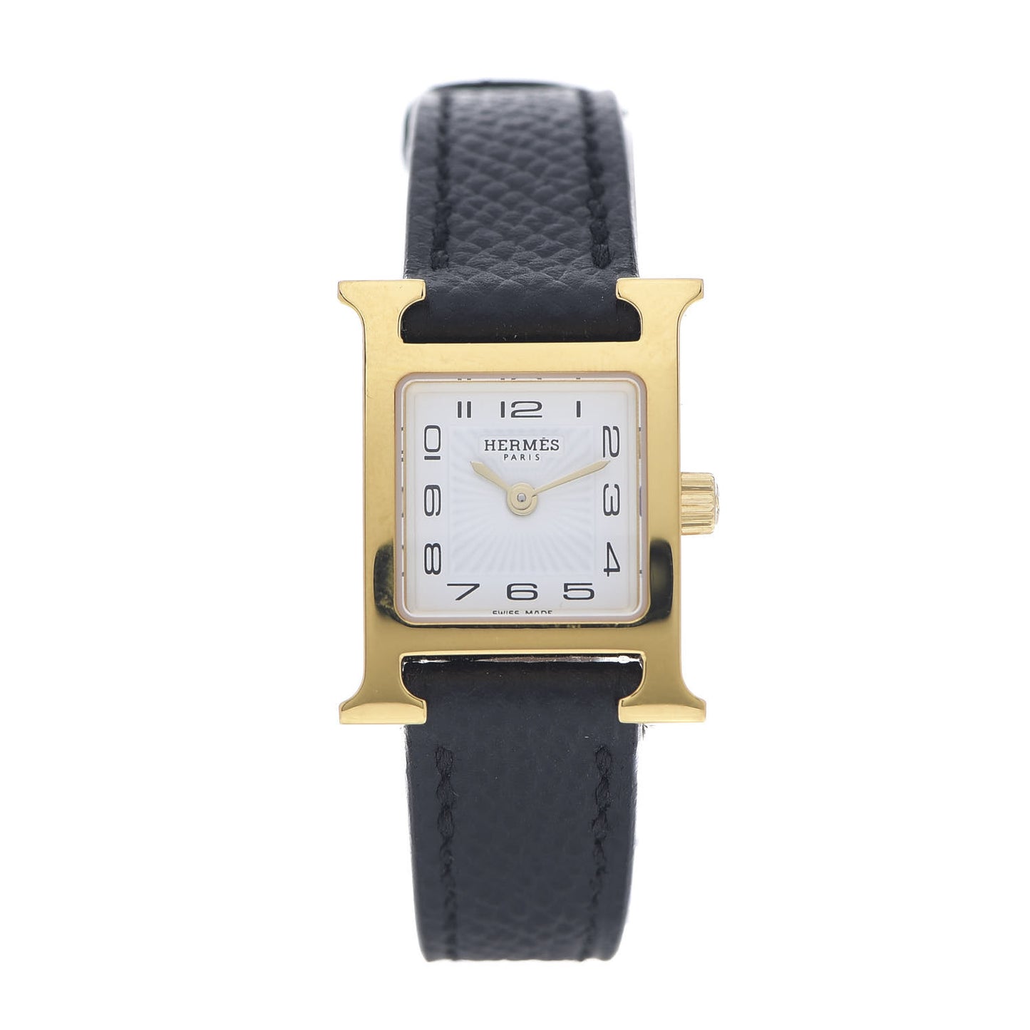 Stainless Steel Epsom 17.2mm Heure H Hour Quartz Watch Noir