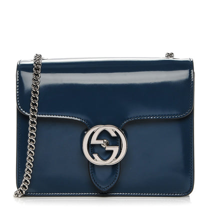 Gucci Shade Lux Calfskin Small Interlocking G Shoulder Bag Dusty Avio 1 of 6
