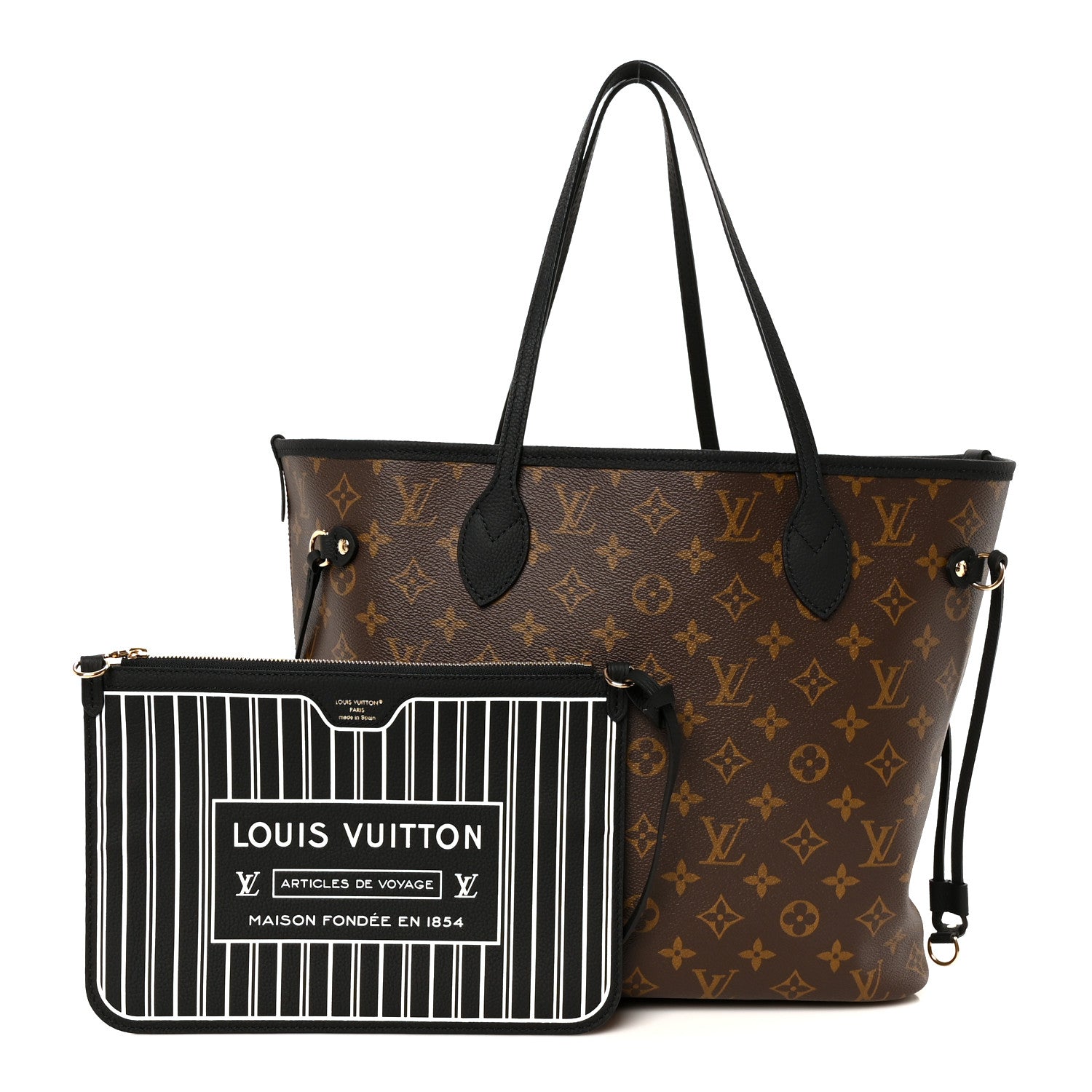 Louis Vuitton Monogram Calfskin Neo Neverfull Inside Out MM Black 3 of 11