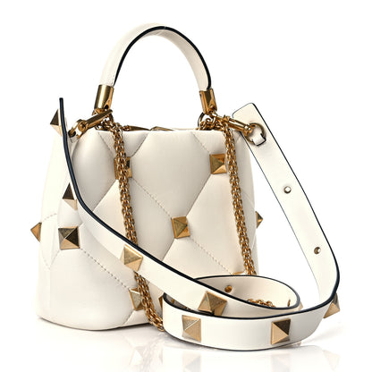 Valentino Garavani Nappa Small Roman Stud The Handle Bag Ivory 3 of 9