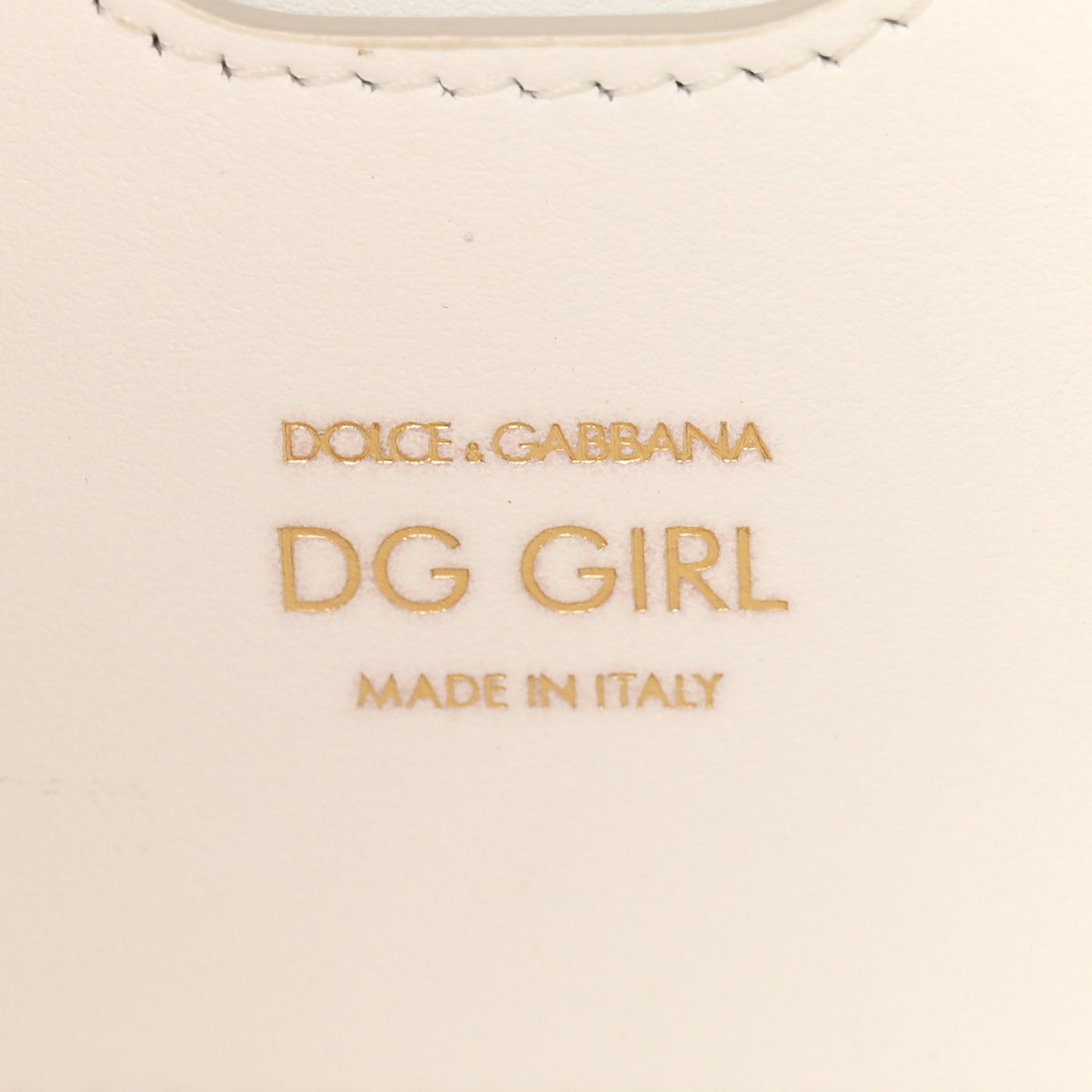 Calfskin DG Girls Phone Shoulder Bag White