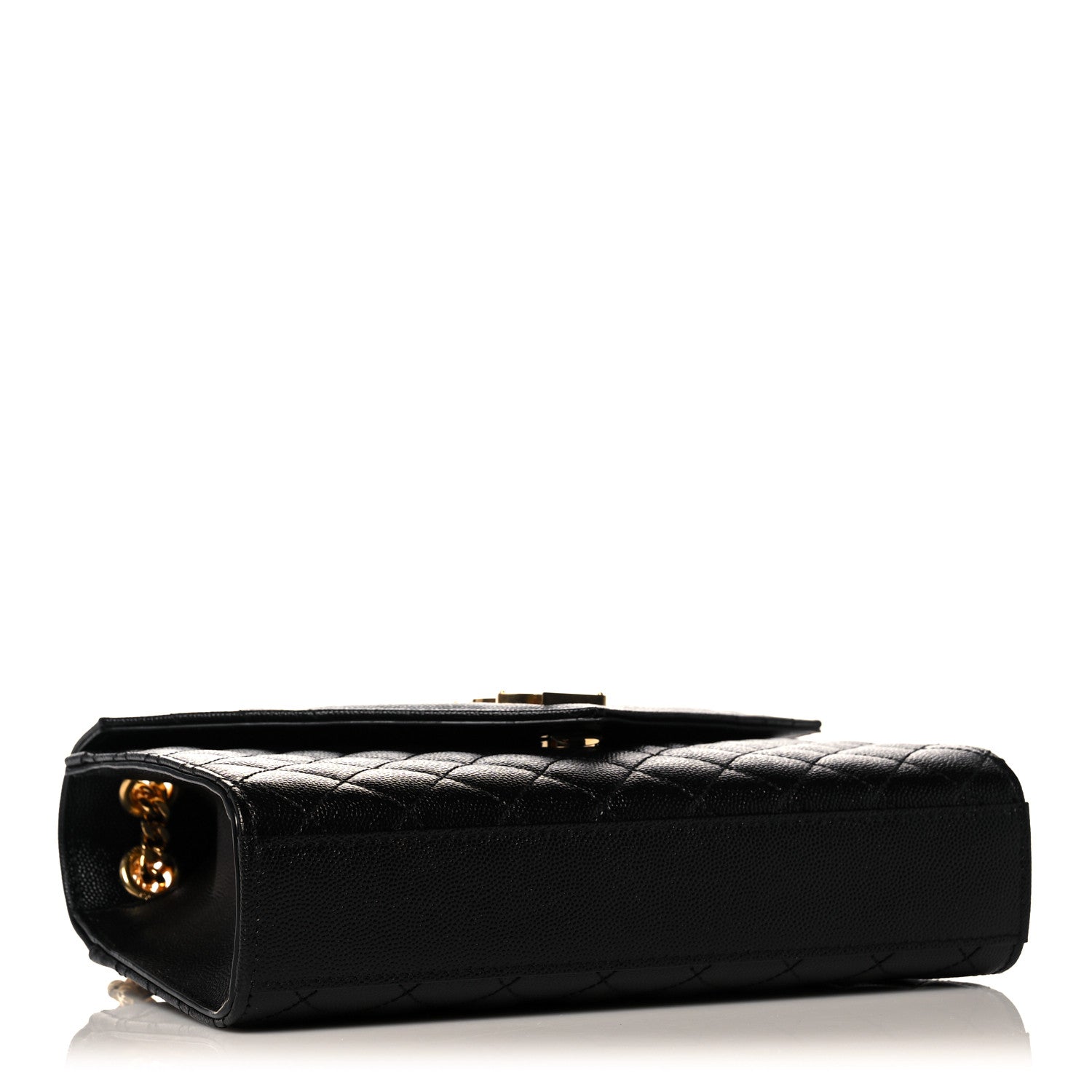 Saint Laurent Grain De Poudre Textured Mixed Matelasse Triquilt Medium Monogram Satchel Black 4 of 9