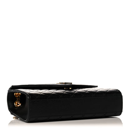 Saint Laurent Grain De Poudre Textured Mixed Matelasse Triquilt Medium Monogram Satchel Black 4 of 9