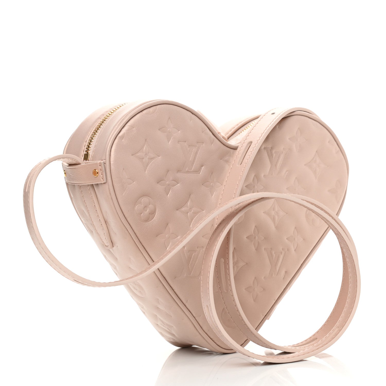 Louis Vuitton Lambskin Embossed Monogram Fall In Love Sac Coeur Light Pink 3 of 9