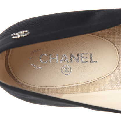 Chanel Grosgrain Crystal Bow Cap Ballet Flats 36.5 Black 8 of 11