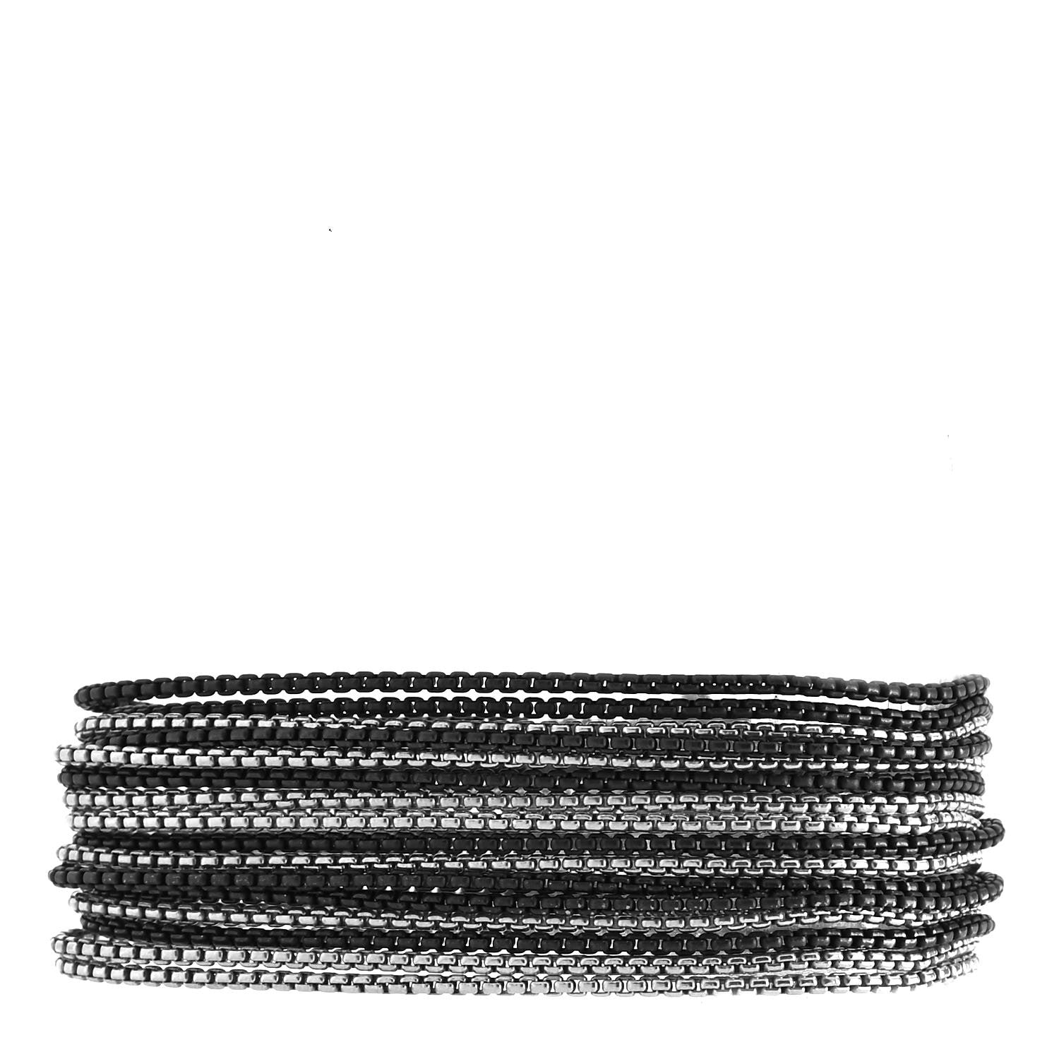 David Yurman Darkened Sterling Silver Sixteen-Row Box Chain Bracelet 1 of 4
