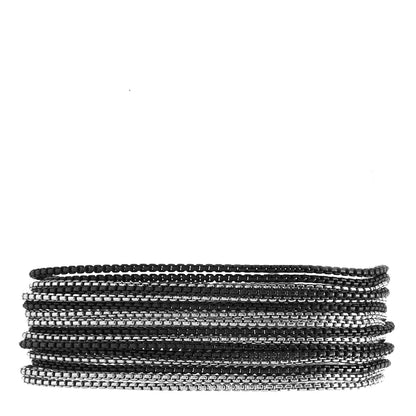 David Yurman Darkened Sterling Silver Sixteen-Row Box Chain Bracelet 1 of 4