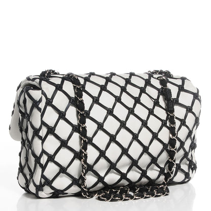 Chanel Calfskin Canebiers Medium Net Flap White 3 of 8