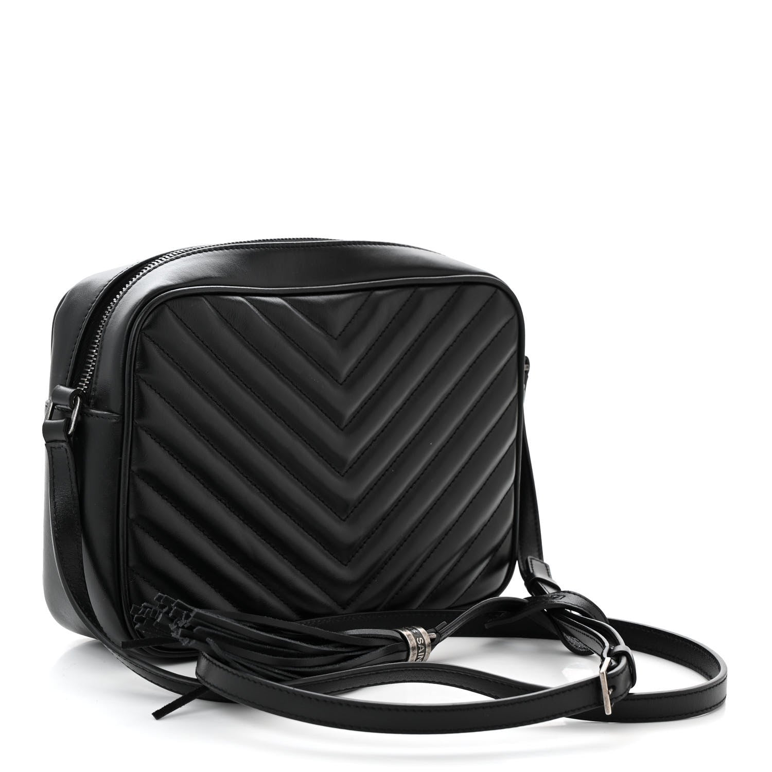 Saint Laurent Calfskin Matelasse Monogram Lou Camera Bag Black 3 of 10