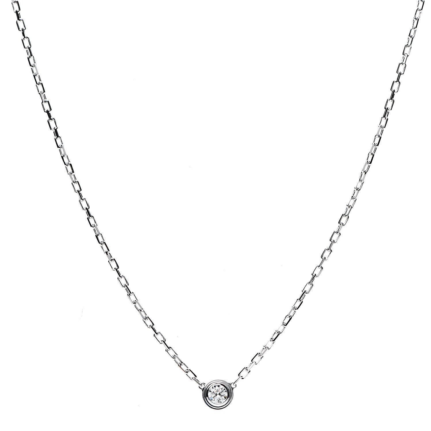 Cartier 18K White Gold Diamond SM D'Amour Pendant Necklace 1 of 5