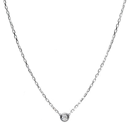 Cartier 18K White Gold Diamond SM D'Amour Pendant Necklace 1 of 5