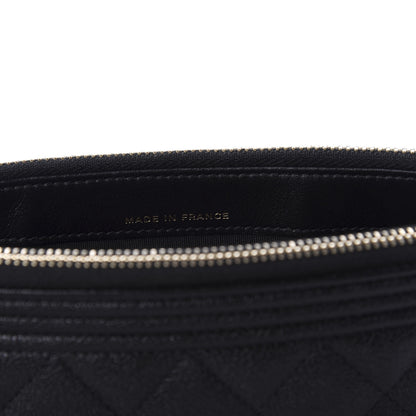 Chanel Caviar Quilted Small Boy Clutch With Chain Black 9 of 12