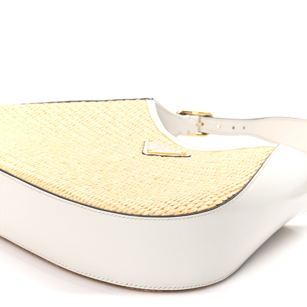 Prada Paglia Spazzolato Shoulder Bag Naturale White 9 of 9