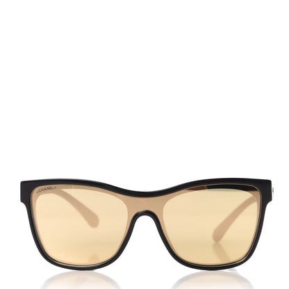 Chanel Acetate Logo Shield Sunglasses 5418 Black 3 of 8