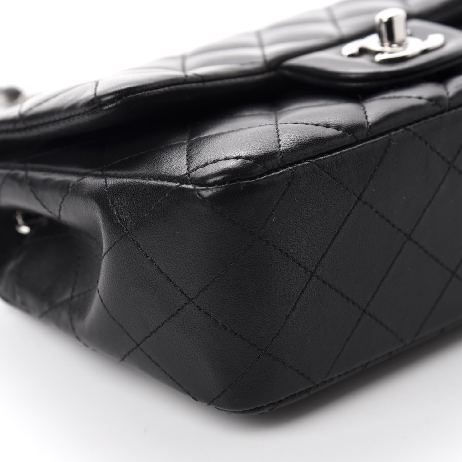 Chanel Lambskin Quilted Mini Rectangular Flap Black 6 of 11