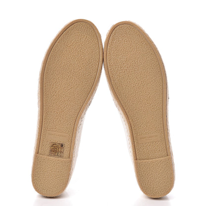 Saint Laurent Canvas Elba Logo Embroidered Espadrilles 39 Panna 5 of 9