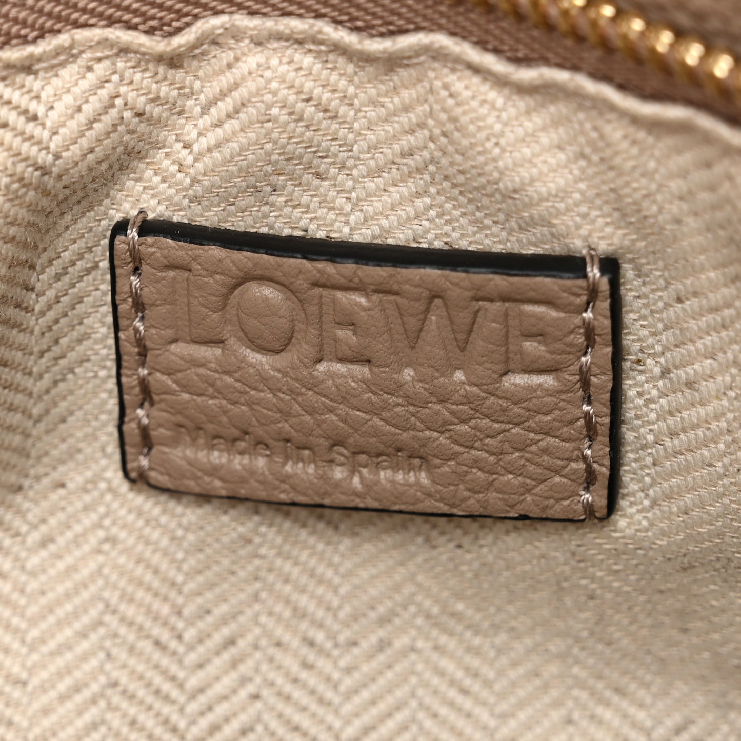 Grained Calfskin Small Puzzle Bag Sand