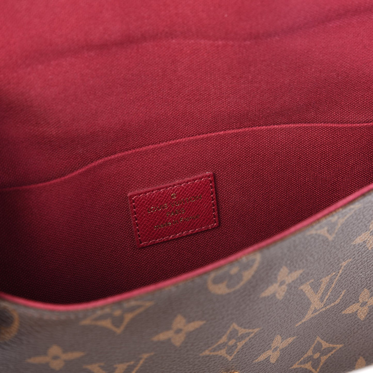 Monogram Pochette Felicie Chain Wallet Fuchsia