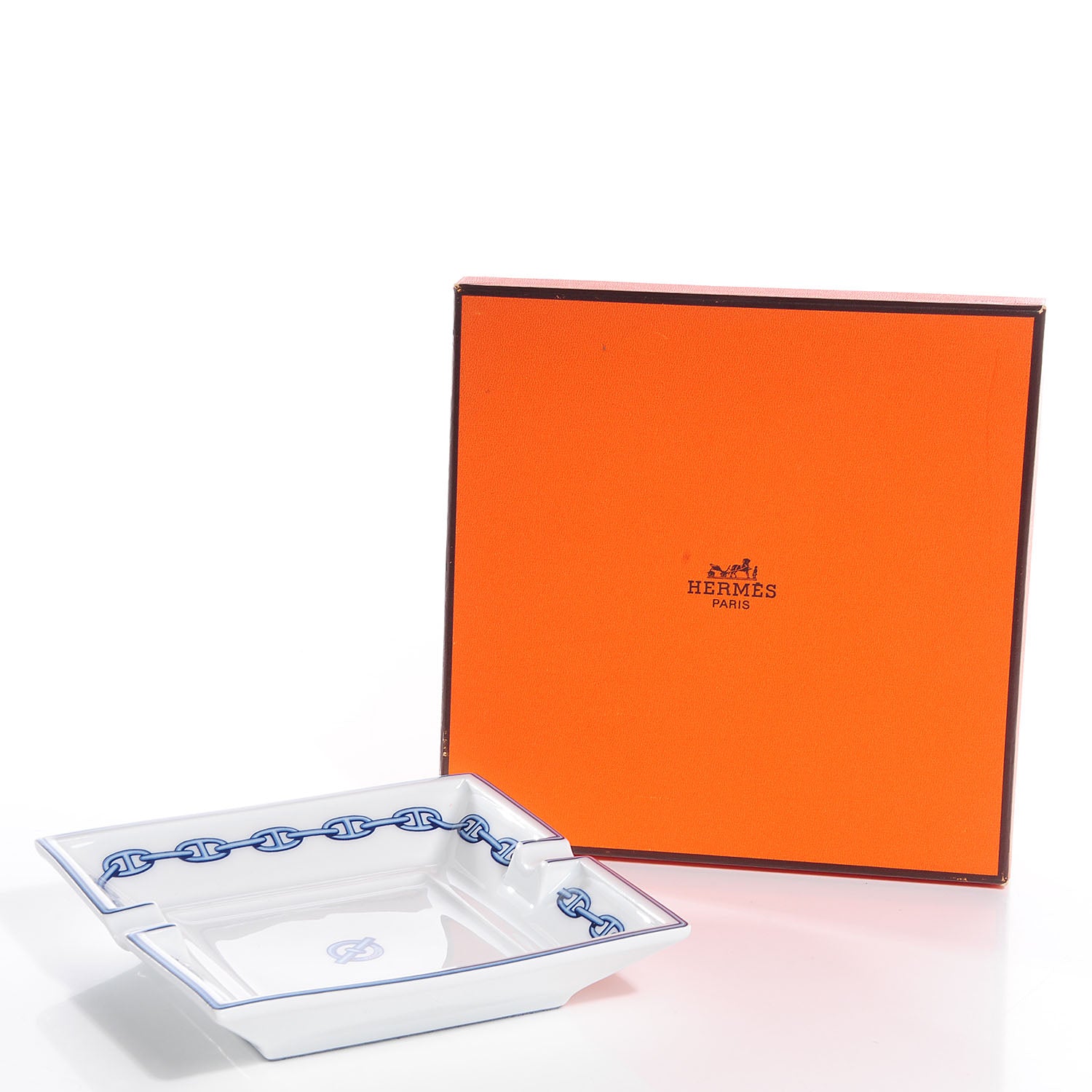 Hermes Printed Porcelain Chaine D'Ancre Ashtray 5 of 8