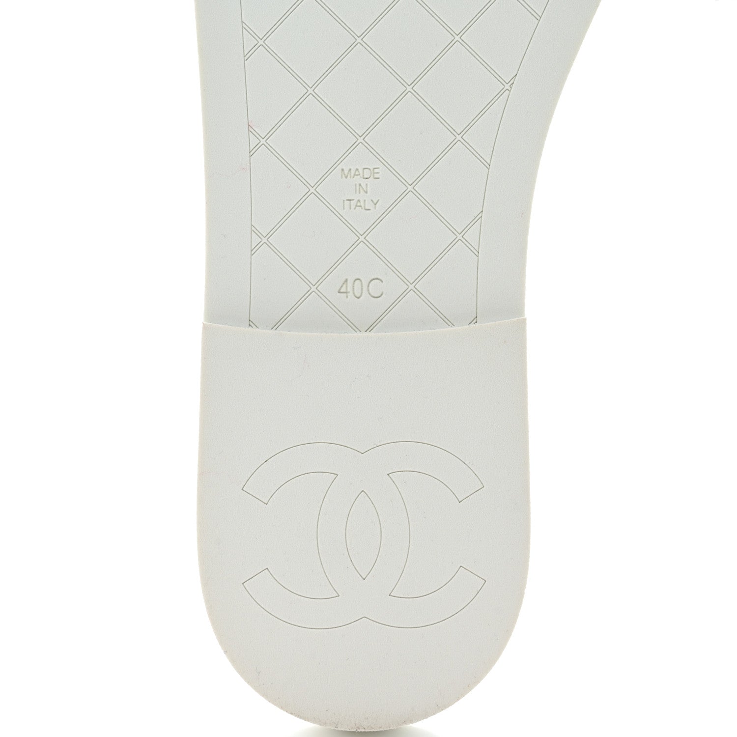 Chanel Lambskin Quilted Textured CC Mules Sandals 40 White 8 of 8