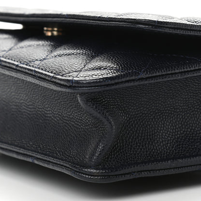 Chanel Caviar Quilted Wallet On Chain WOC Navy Blue 10 of 11