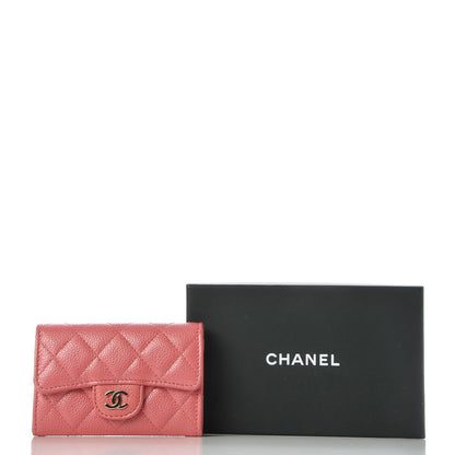 Chanel Caviar Quilted Flap Card Holder Pink 9 of 9