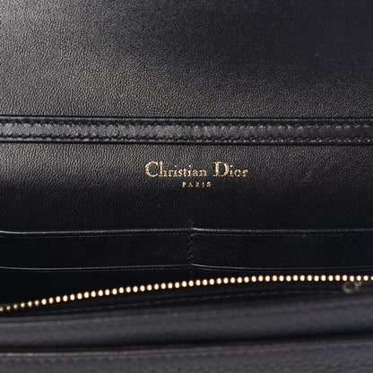 Christian Dior Grained Calfskin Diorama Wallet on Chain Pouch Black 6 of 10
