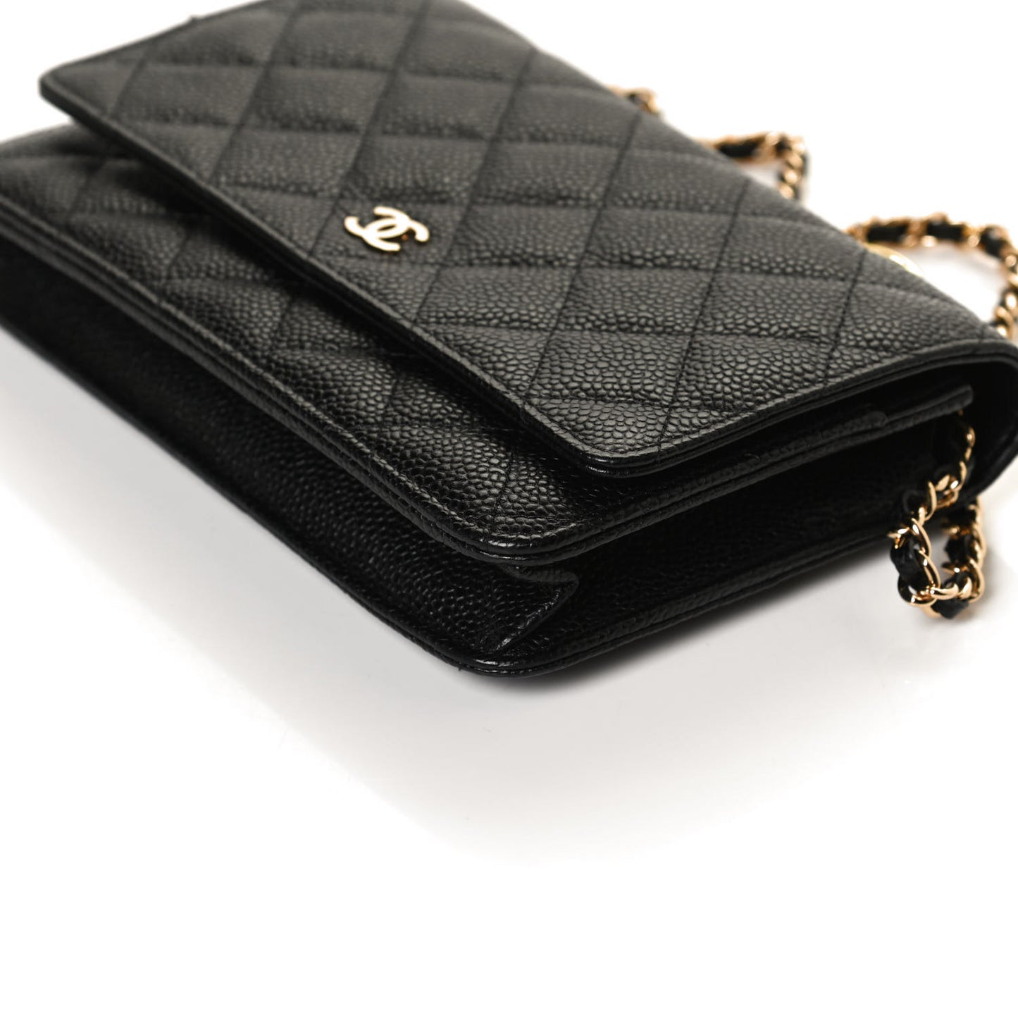Caviar Quilted Wallet On Chain WOC Black