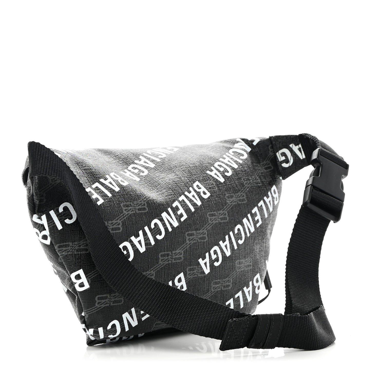 Coated Canvas BB Monogram Allover Logo Medium Signature Beltpack Black Grey White