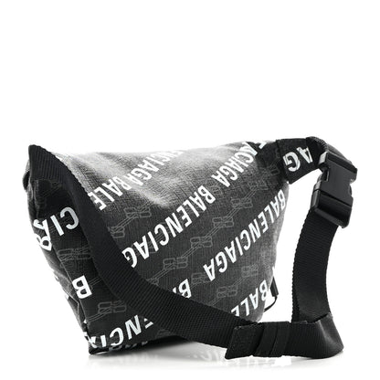 Balenciaga Coated Canvas BB Monogram Allover Logo Medium Signature Beltpack Black Grey White 3 of 10