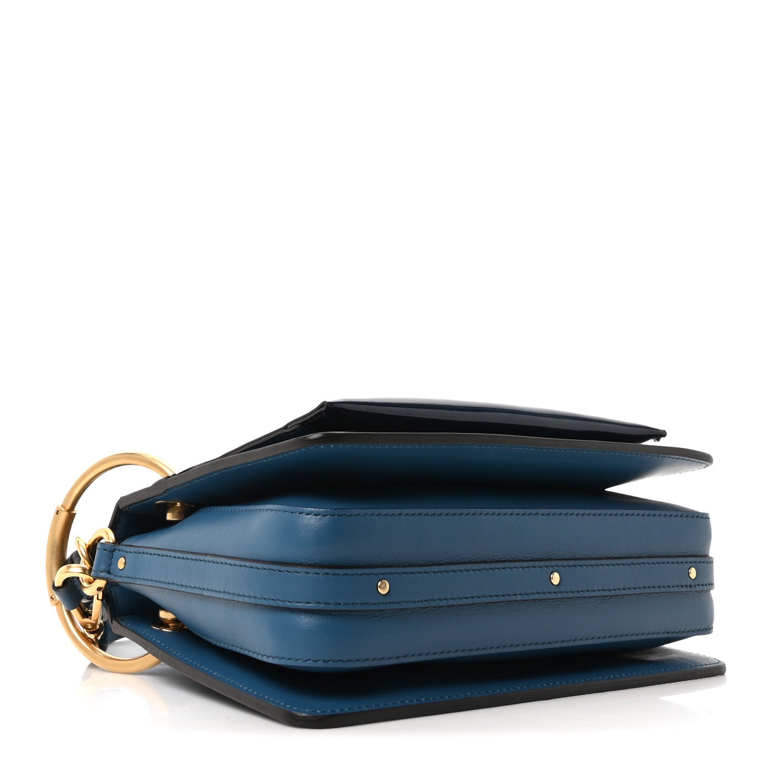 Chloe Glossy Lambskin Small Roy Bag Vinyl Blue 4 of 9